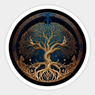 The Celtic Tree of Life (black) Sticker